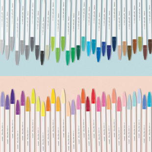 韩国文具Monami慕那美3000白杆水彩笔纤维彩色笔手帐签字填色60色