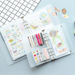 日式 板收纳册片状整张贴纸票据袋A7A6A5 简约手账文具和纸胶带分装