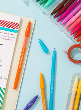 韩国文具 monami/慕那美3000彩色勾线笔水性中性笔手帐纤维笔50色