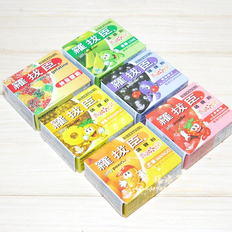 金冠卖家 港版罗拔臣啫喱粉80g*6盒味道随机 水果味果冻布丁粉