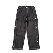 小码 K672 处理裤 断码 脚开衩双侧排扣街头时尚 直筒水洗牛仔长裤 包邮