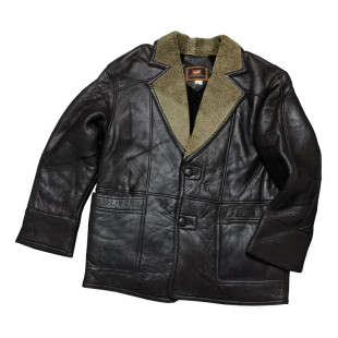 包邮 保暖外套Y188 男 库存绵羊软皮毛一体真皮复古中长款 宽松大版