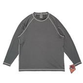 包邮 欧美冲浪防晒速干男女中性圆领运动长T恤Y711 弹力插肩袖 修身