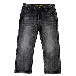 包邮 男K771 手工自然猫须做旧磨破水洗黑灰深色直筒厚牛仔长裤 大码