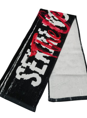 外贸品质做旧英文印花街头嘻哈全棉长条形出游便携吸水毛巾M606潮