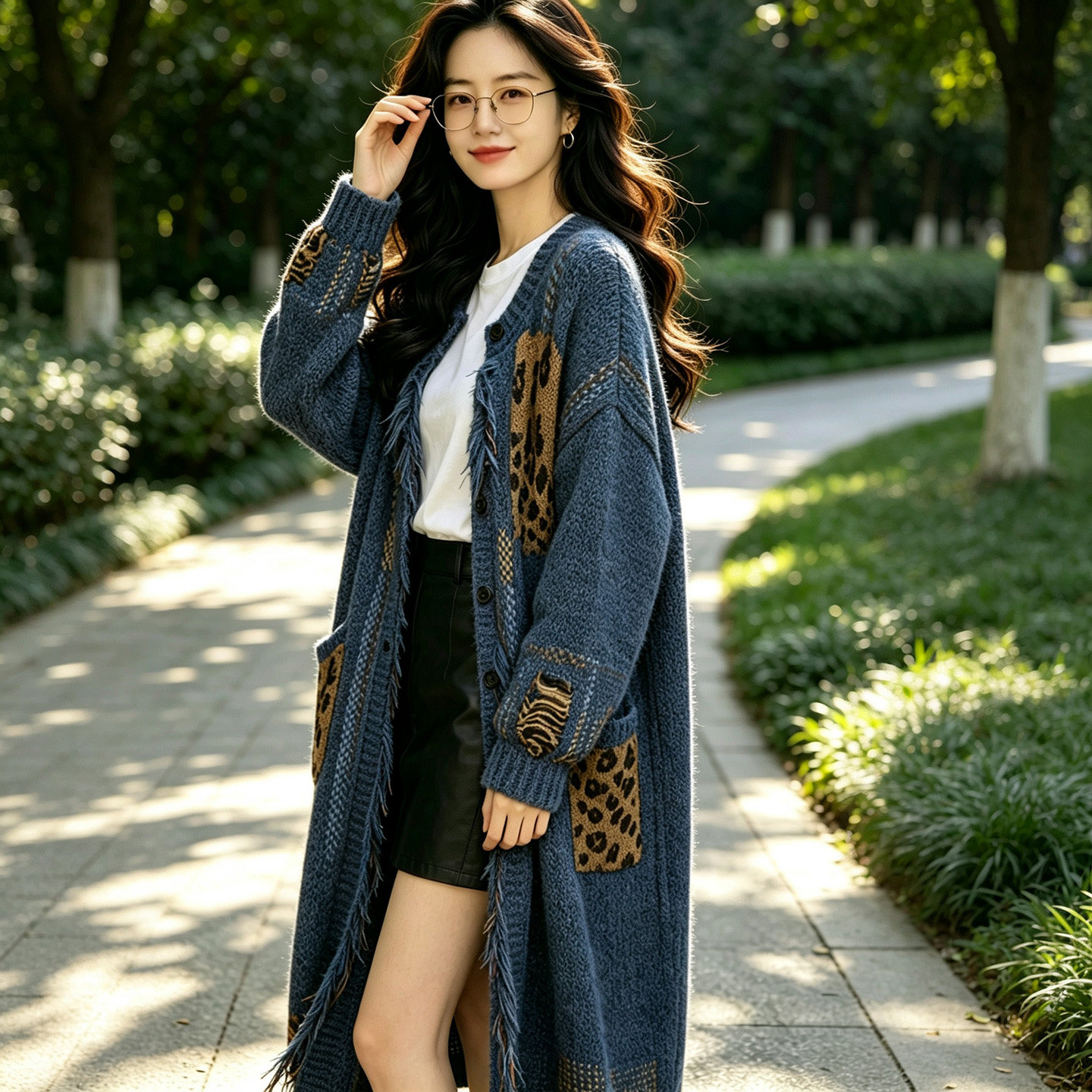 圆领毛衣大衣外套女加长款过膝