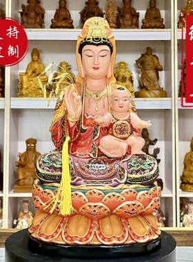 观世音菩萨木雕摆件樟木高档定制