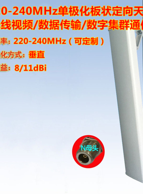 联必达220-230-240MHz 8/11dBi单极化定向板状天线