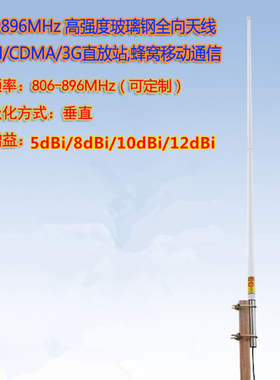 806-824-866-896MHz GSM/CDMA/3G直放站/无线集群玻璃钢全向天线