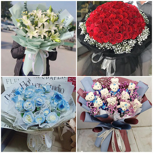 黄南州同仁县尖扎县同城鲜花速递红玫瑰花束生日表白送女朋友老婆