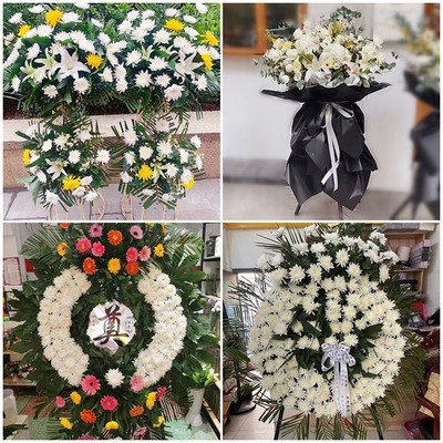 驻马店西平平舆确山汝南县同城送白事花圈清明菊花束追悼丧事花蓝