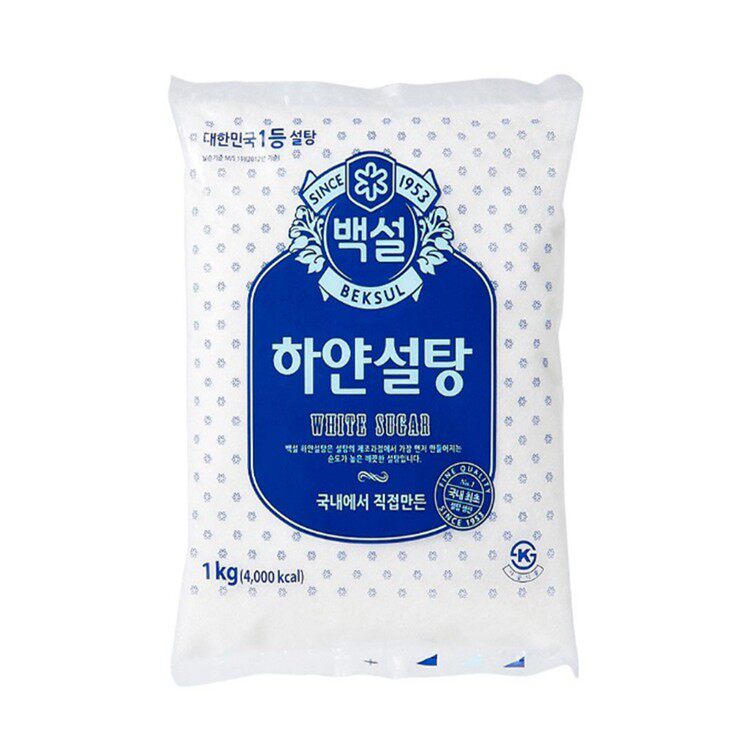 韩国进口白雪牌白砂糖冲饮调味韩式烘焙糕点甜品奶茶专用原料 1KG