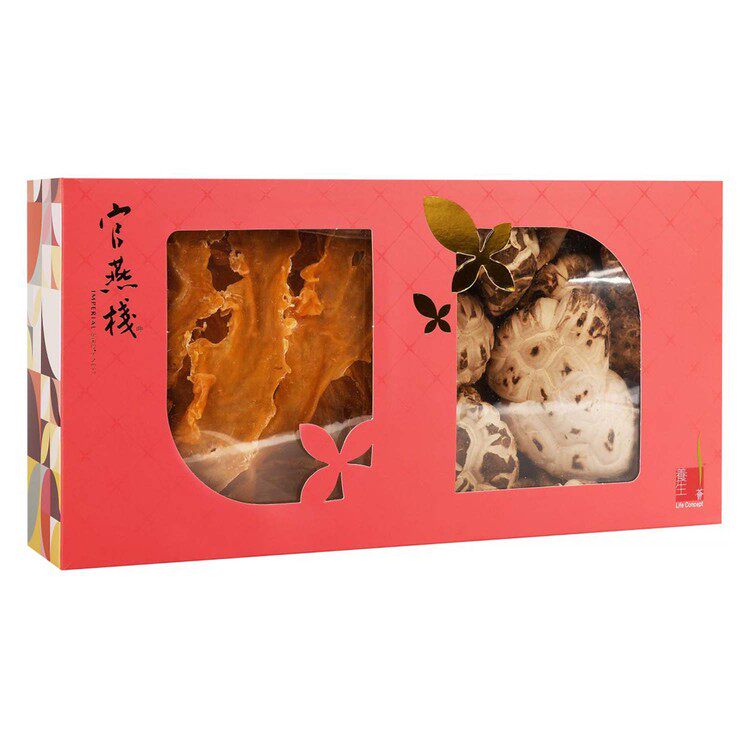 官燕栈 - 礼盒-鳕鱼胶花菇 - SET 深海鳕鱼肚50G 花菇3两肉厚色浅