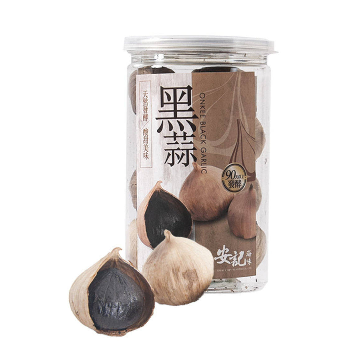 香港进口安记海味黑蒜250G口感软糯饱满味道酸甜减少辛辣刺鼻健康