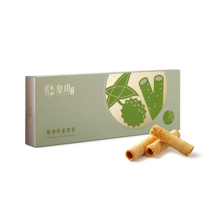 香港进口皇玥品牌榴莲蜂巢蛋卷精装礼盒