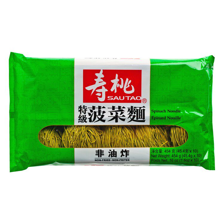 壽桃牌非油炸方便速食特級菠菜麵