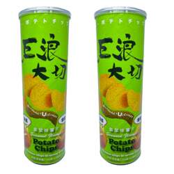 EDO Pack 巨浪大切紫菜味薯片桶装绿150克X2休闲食品小吃开袋即食