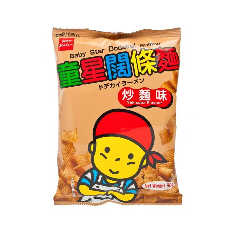 童星阔条面 - 炒面味 (10% 增量裝)儿童零食即食鸡肉炒面味干脆面