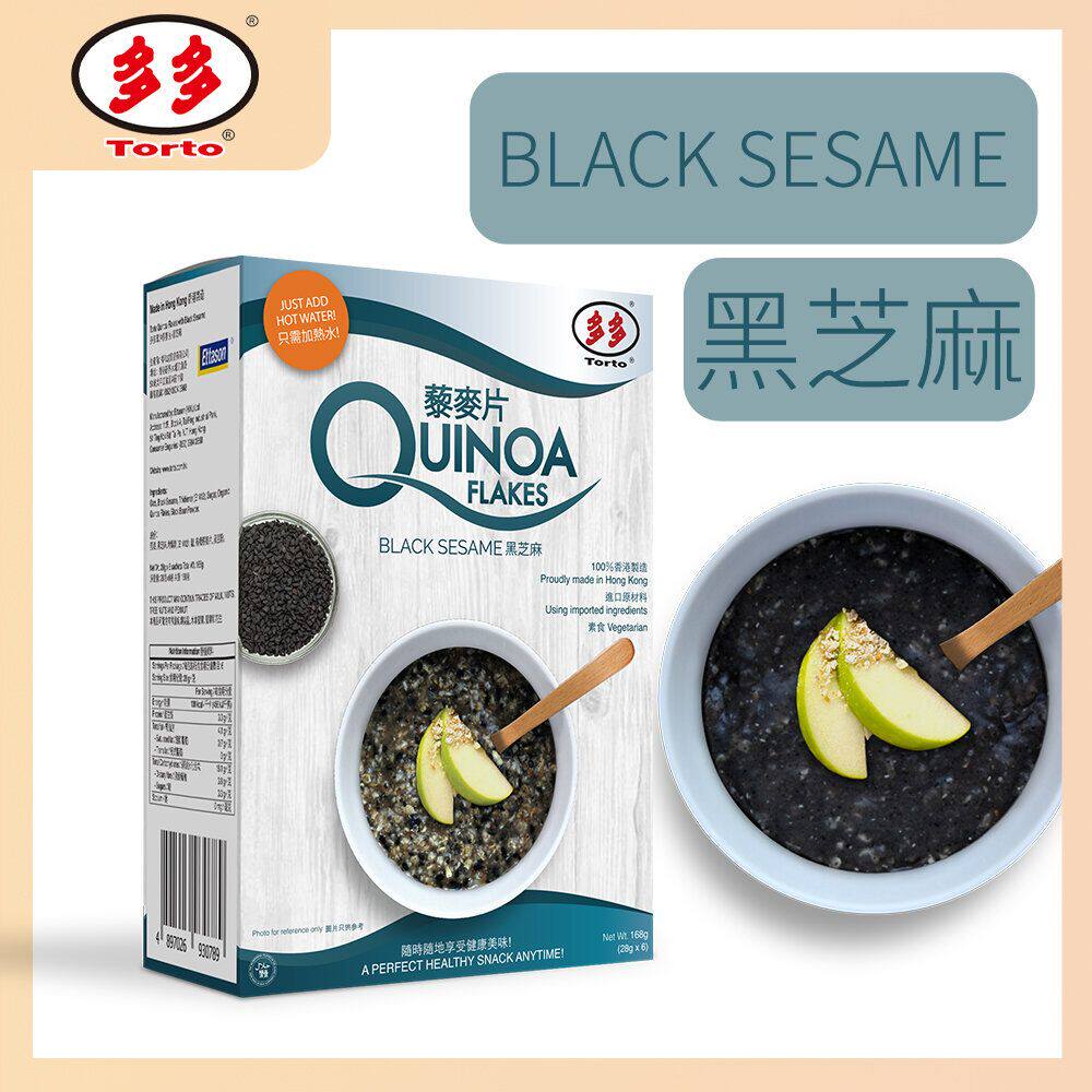 进口版多多 即冲营养藜麦片黑芝麻6包x28g燕麦片方便携带开袋即食
