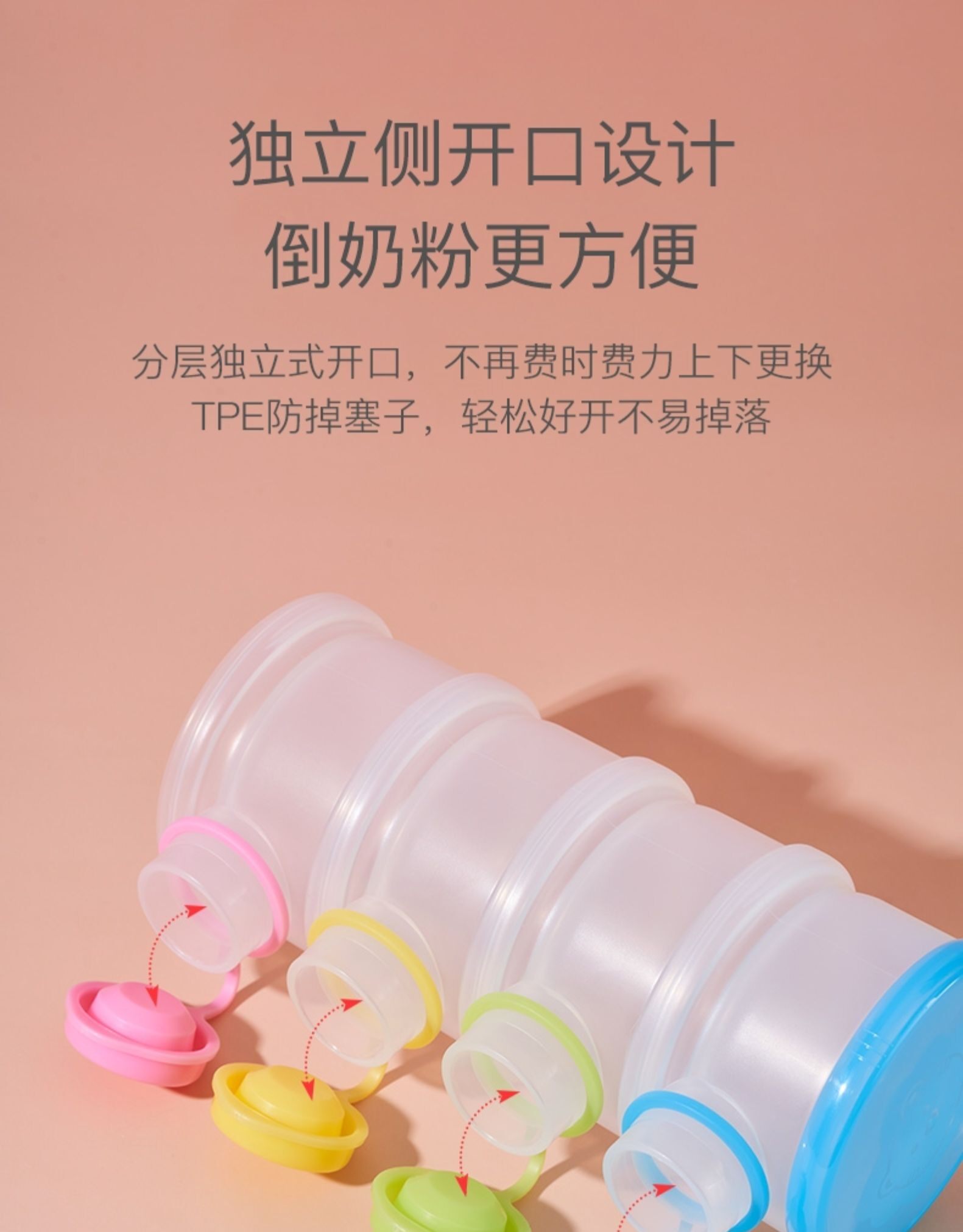 小狮王辛巴奶粉盒外出便携储存婴儿宝宝大容量四层独立奶粉格