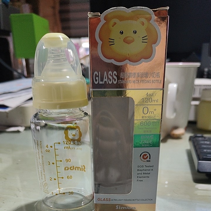 台湾原装小狮王辛巴玻璃标口新生儿奶嘴120ml  /600耐高温S6904
