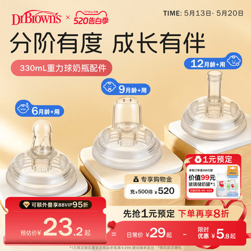 【仅适用布朗博士330mlPPSU重力球奶瓶】 重力球吸管吸嘴配件套装