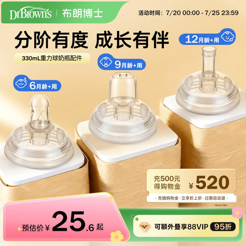 【仅适用布朗博士330mlPPSU重力球奶瓶】 重力球吸管吸嘴配件套装