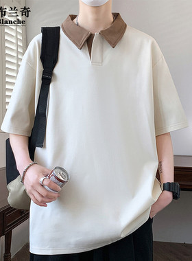 保罗男士夏季薄款短袖T恤潮流翻领上衣帅气休闲男装宽松POLO衫潮