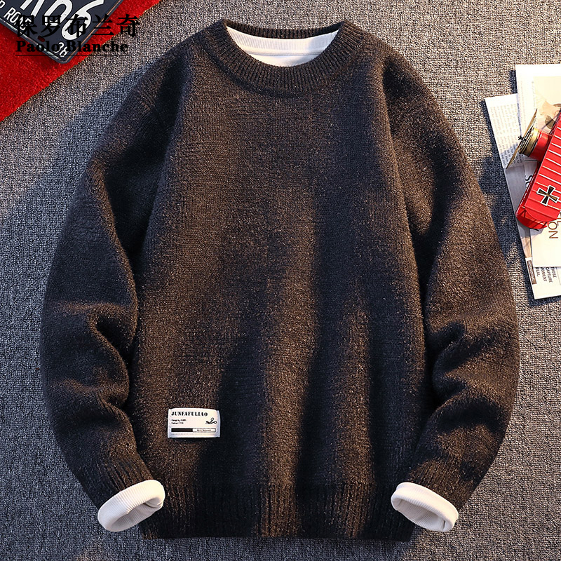 保罗百搭针织衫2025春秋新款舒适毛衣潮男士宽松保暖男装御寒上衣