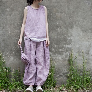 夏季 薄透舒爽上衣密棉简约复古设计文艺圆摆多色清凉背心