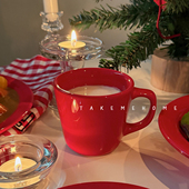 takemehome圣诞新年红杯子节日氛围感餐具中国红过年咖啡饮料杯子