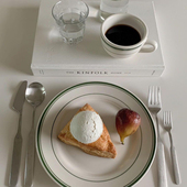 Tuxton绿线条圆盘复古甜品盘早餐盘蛋糕盘店用brunch餐盘牛排盘子