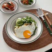 Tuxton绿线条汤盘草帽盘意面盘炒饭盖饭盘面包沙拉盘家用炒菜盘