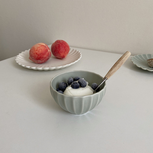 菊皿日式 高颜值釉下彩陶瓷套装 定食餐具饭碗汤碗餐盘6寸碗brunch