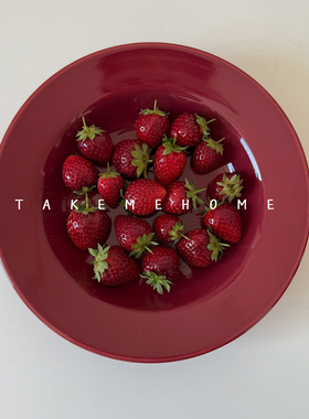 takemehome复古梅子酱汤盘好看的咖喱盘意面盘子漂亮沙拉盘水果盘