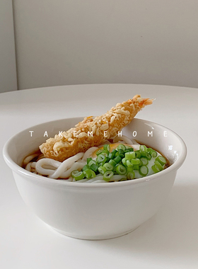 takemehome乳白6寸碗汤碗吃面条的碗饭碗酸奶麦片碗