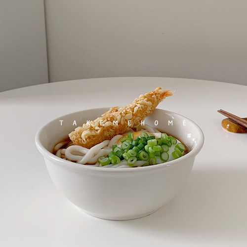 乳白釉下彩陶瓷饭碗吃面碗