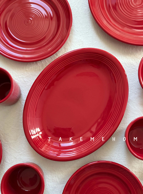 takemehome新年喜庆红色系列餐具节日氛围感圣诞春节过年盘子碗杯