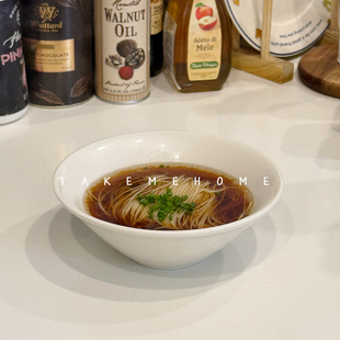 takemehome乳白简约斗笠碗面碗汤碗盖饭炒饭碗沙拉碗粥碗