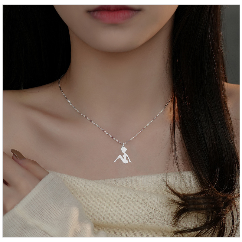 跳动幸运女孩项链女轻奢小众设计高级ins学生配饰锁骨链简约闺蜜