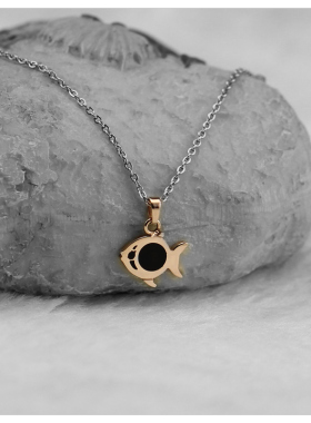 轻奢高级感甜酷锁骨链秋冬精致小众小鱼项链黑色卫衣毛衣颈链嘻哈