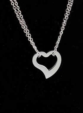 双层丘比特之心项链女生爱心锁骨链轻奢小众生日礼物送女友不掉色