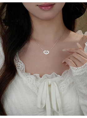 玫瑰金韩版时尚心项链女生短款锁骨链吊坠饰品配饰镶钻吊坠礼物