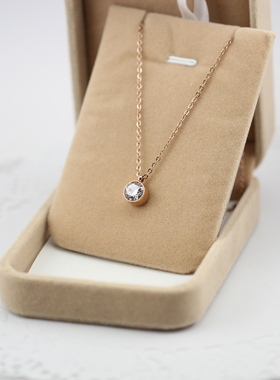 时尚风简约彩金14k气质女款项链