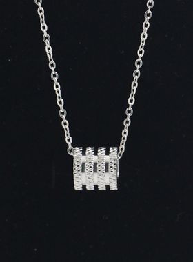 小蛮腰钛钢项链女款锁骨轻奢小众转运珠吊坠七夕情人节送女友礼物