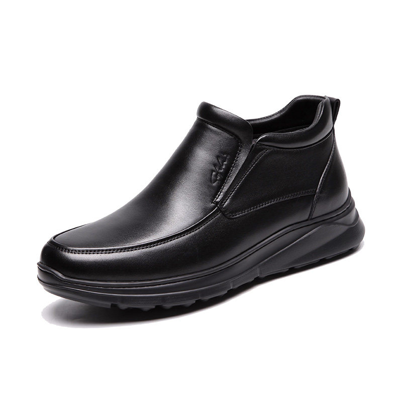 沙驰男鞋2025冬防滑加绒保暖皮毛一体休闲棉鞋真皮皮鞋46T9G3388,流行男鞋,高帮鞋,淘宝优惠券,粉丝福利购,淘宝优惠卷