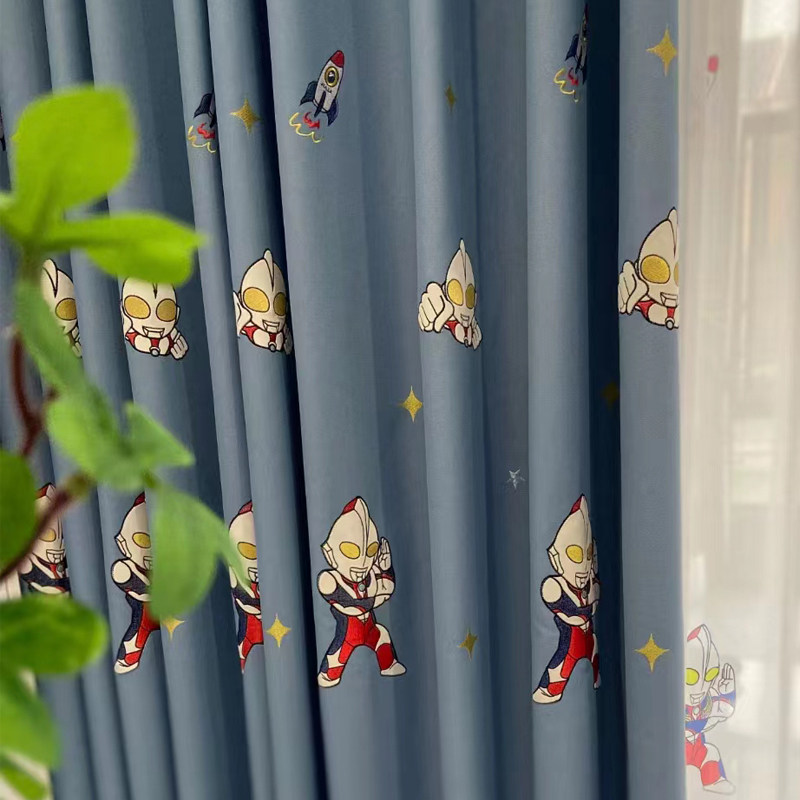 棉麻高遮光儿童房绣花立体3D窗帘现代简约飘窗遮阳卡通花纹纱布帘,居家布艺,定制窗帘,淘宝优惠券,粉丝福利购,淘宝优惠卷