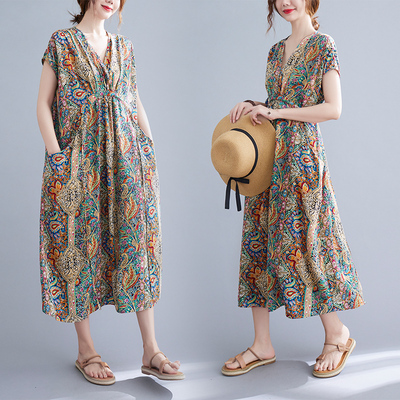 夏季新品女装波西米亚大码显瘦