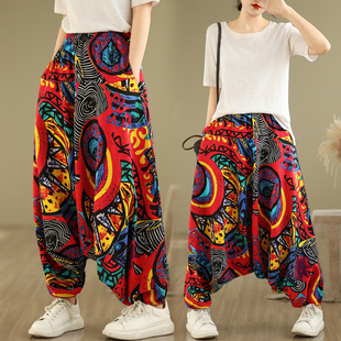 尼泊尔大裆裤 瑜伽民族风哈伦裤 花色大码 休闲垮裤 出口 灯笼裤 新款