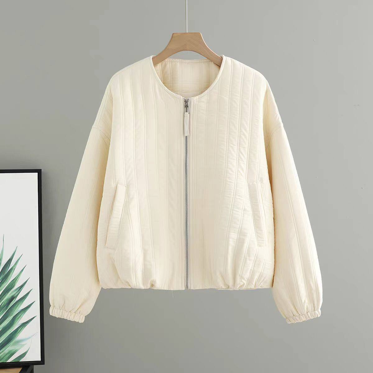 时尚外套女复古绗线夹棉拉链保暖棉衣轻便小棉袄长袖上衣短款外套,女装/女士精品,棉衣/棉服,淘宝优惠券,粉丝福利购,淘宝优惠卷